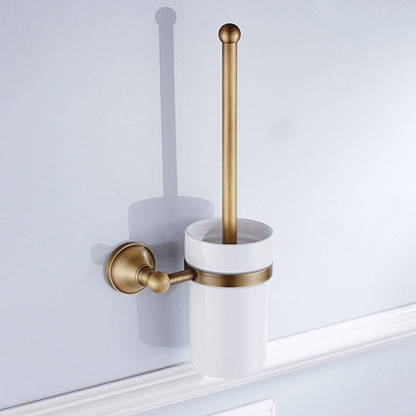 Brosse WC carrée et dérouleur papier WC de 24 cm en laiton avec finition  chromée Kassandra - Habitium®