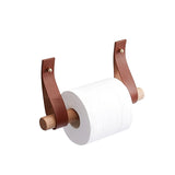 Porte-Rouleau-Papier-Toilette-Bois-Lasso-de-Cuir-Design-couleur-Marron-Bois-clair-Fond-Blanc-lepetitcoindesign.com