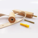 Derouleur-Papier-Toilette-Design-Serenite-Bois-Cuir-couleur-Beige-Details-element-fixation-lepetitcoindesign.com