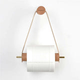 Porte-Rouleau-Papier-Toilette-Design-Serenite-Bois-Cuir-couleur-Beige-Presentation-Face-lepetitcoindesign.com