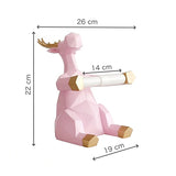 Support-Rouleaux-Papier-Toilette-Sur-Pied-Caribou-Origami-Design-couleur-Rose-Dimensions-lepetitcoindesign.com