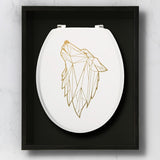 Stickers-Cuvette-WC-Loup-Origami-Or