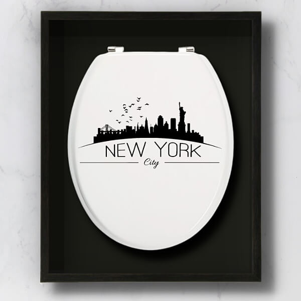 Sticker Autocollant Abattant WC New York Vue Du Ciel 35x42cm