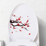 Stickers-pour-WC-Prunier-fleuri-rouge