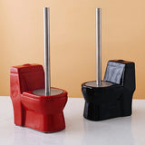 Balai-Brosse-WC-Originale-Céramique-My-Little-Toilet-2-couleurs-Rouge-Noir-Présentation-vue-de-près-gauche-droite-lepetitcoindesign.com