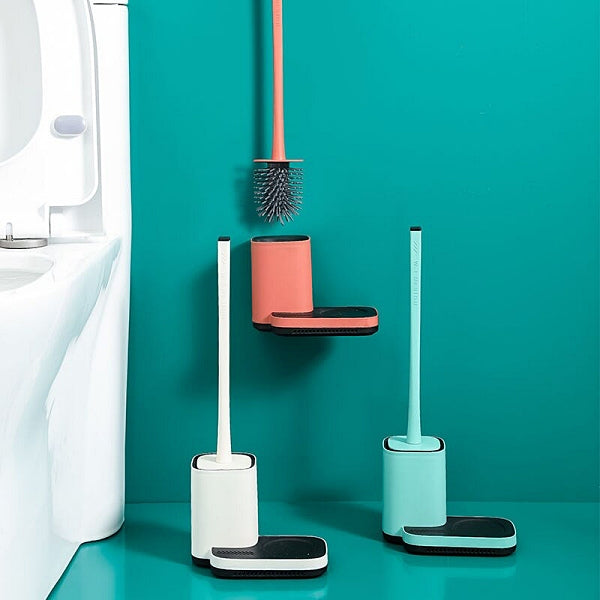 Hengda 2x Brosse WC Silicone Brosse Toilette avec support à