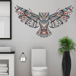 Deco-murale-toilette-hibou-multicolore-origami
