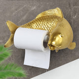Porte-Rouleau-Papier-Toilette-Design-Carpe-Koi-couleur-Or-presentation-face-lepetitcoindesign.com