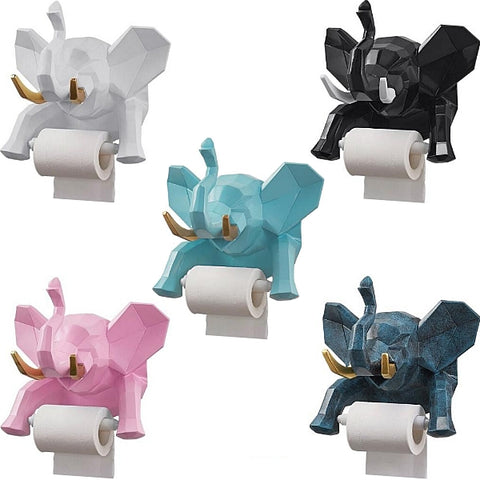 Porte-Rouleau-Papier-Toilette-Design-Elephant-Origami-5-couleurs-Blanc-Noir-Bleu-Clair-Rose-Bleu-Marbre-fond-blanc-lepetitcoindesign.com