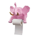 Porte-Rouleau-Papier-Toilette-Design-Elephant-Origami-couleur-Rose-fond-blanc-lepetitcoindesign.com