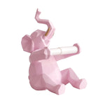 Porte-Rouleaux-Papier-Toilette-Sur-Pied-Elephant-Origami-Design-couleur-Rose-Fond-blanc-1-lepetitcoindesign.com
