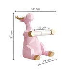 Support-Rouleaux-Papier-Toilette-Sur-Pied-Caribou-Origami-Design-couleur-Rose-Dimensions-lepetitcoindesign.com